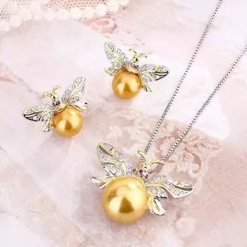 Autumn and winter pearl suit imitation natural Nanyang pearl gray bead earrings collarbone chain women s fashion commuting versatile