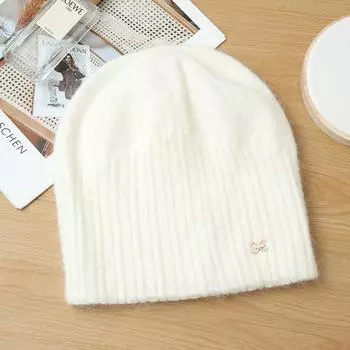 Autumn and Winter Plush Wool Hat Women s Warm Knitted Hat Thickened Stack Hat Headgear New One Size