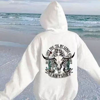 Осенне-зимний женский модный свитер с рукавами на плечах и принтом, с капюшоном на спине и воротником-мешком из флиса XS серый