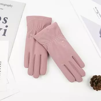 Autumn and Winter Skin Feel Fleece and Water Repellent Outdoor Touch Screen Cycling Windproof and Cold Proof Gloves average size