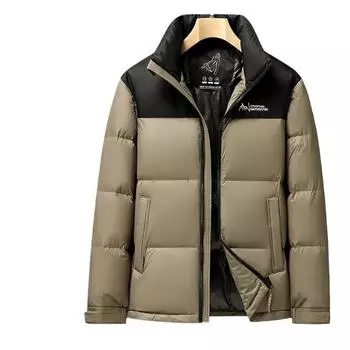 Осенне-зимняя одежда с воротником-стойкой на гусином пуху, теплая, молодежная, для отдыха, утепленная, устойчивая к холоду, одежда для хлеба Tide 170 чёрный