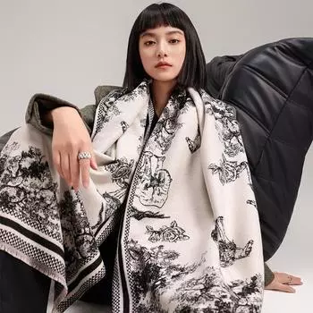 Осенне-зимний стиль этнический пустынный деревенский верблюжий принт женский теплый шарф экзотическая шаль для кондиционирования воздуха 180-65cm коричневый