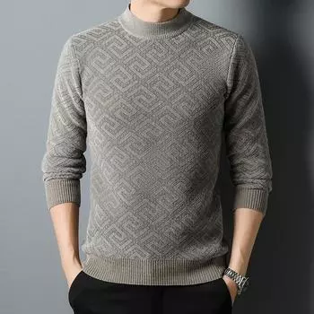 Autumn and Winter Sweater Integrated Velvet Loose Semi-turtleneck Knitted Bottom Sweater To Wear Warm Knitted Clothes L