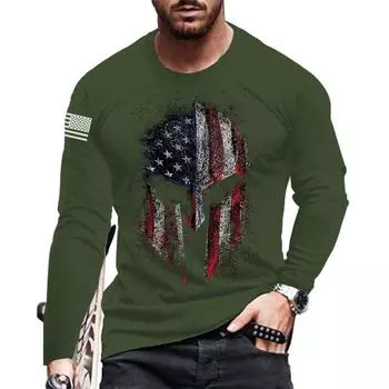 Autumn and Winter T-shirt New Men s Fashion Long Sleeved O-neck 3D Digital Printed Logo Versatile Casual Men s Top XL