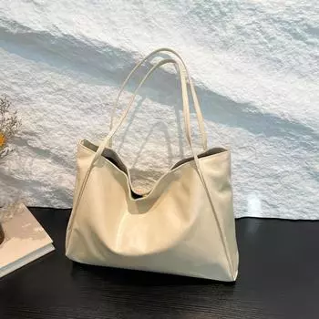 Autumn and winter texture bag women s portable large-capacity tote bag design versatile single shoulder casual armpit bag белый