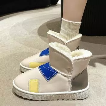 Autumn and Winter Thick Velvet Cotton Shoes Snow Boots for Women 36 чёрный