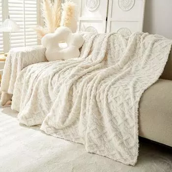Осенне-зимний утолщенный диван-полотенце, плюшевый чехол для дивана, ткань с защитой от царапин, однотонный теплый зимний чехол для дивана, одеяло 180*130cm