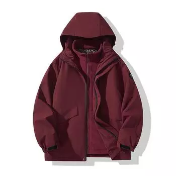 Осенне-зимняя куртка «три в одном» для активного отдыха, водонепроницаемая, ветрозащитная и противообрастающая куртка из серебристого бархата, высококачественная пара S чёрный