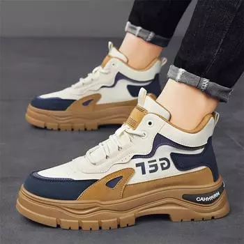 Autumn and winter tooling boots high-top retro outdoor men s shoes sports and leisure Martin boots men s new lace-up trendy short boots 39