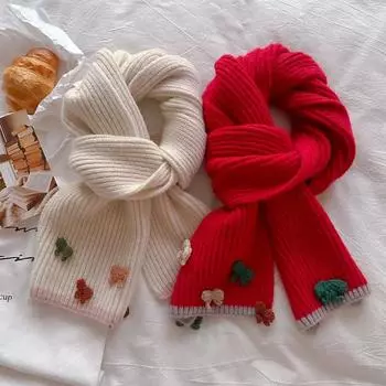 Autumn and Winter Warm Casual Versatile Bow Solid Color Small Scarf Cycling Neck Protection Cute Student Scarf for Women 17x158cm