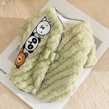 Autumn and winter warm thickened pet clothes small dog puppy kitten velvet cotton coat dog cat clothing L (recommended weight 8-5.5 kg)