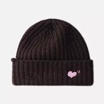 Autumn and winter warm versatile face small ear hat new color matching plush hat trendy cute Mickey bear wool hat woman M56-58cm белый