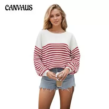 Осенне-зимний женский модный полосатый вязаный свитер с цветными блоками, длинный рукав, круглый вырез, большой размер S чёрный