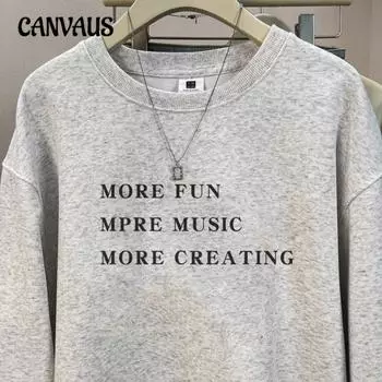 Осенне-зимняя женская толстовка с круглым вырезом больших размеров, свободное платье для пары, топы с длинными рукавами и подкладкой M