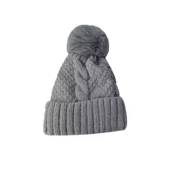 Autumn And Winter Women S Warm Knitted Hat Fashionable And Versatile Wool And Velvet Thickened Hat Outdoor Cold-Proof Hat