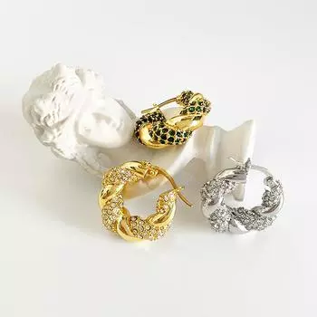 Autumn and winter zircon earrings temperament earrings jewelry style personality earrings design sense fashion earrings fashion