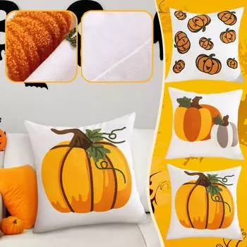 Autumn Autumn Cute Embroidered Halloween Pillow Cover 45cm * 45cm One Size