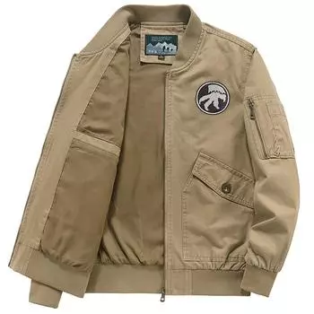 Осенняя куртка-бомбер мужская корейская версия бейсбольная майка весна и осень тонкая куртка большого размера с инструментами тренд M