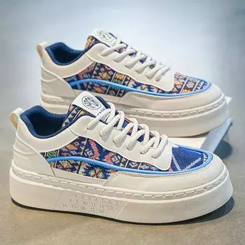 Autumn Breathable Men S Shoes Trend Design Platform Cloth Shoes Sports Casual Little White Board Shoes 39