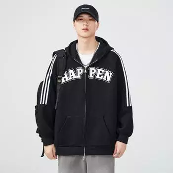 Осенний кардиган, черный свитер, мужская свободная куртка с капюшоном, японская молодежная ретро-повседневная куртка, модный бренд Tide M небесно-голубой