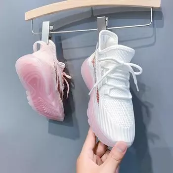 Autumn casual women s shoes jelly sole 2024 women s fly-woven shoes breathable student running shoes sneakers 35