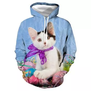 Autumn Cat Animal 3D Print Hoodies Men Women Fashion Casual Harajuku Sweatshirts Oversized Hoodie Pullovers Tracksuit Clothing M