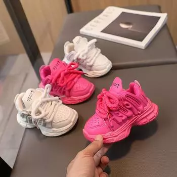 Осенняя детская обувь Daddy для мальчиков и девочек, корейская спортивная обувь 21 бежевый