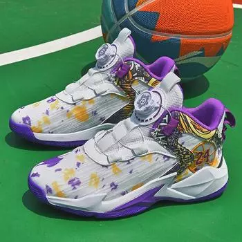 Autumn children s mesh rotating buckle handsome basketball shoes boys children youth sports shoes medium and older children s shoes running shoes 31