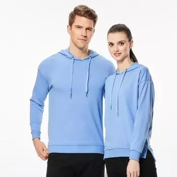 Autumn Cotton Hooded Terry Dropped Shoulder Sweater for Male&Female, Casual Fashion Long Sleeved Couple Clothes,Outdoor Trendy Unisex Breathability S белый