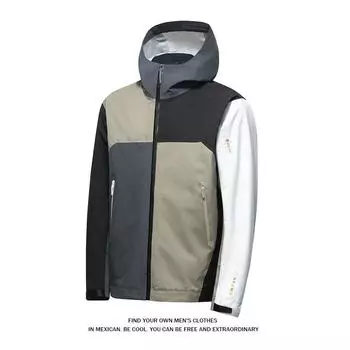 Осенняя водонепроницаемая куртка для пары, мужская ветровка, контрастное пальто с вставками XXXL