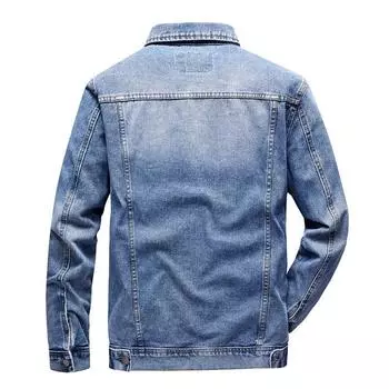 Осенняя джинсовая куртка однобортная с боковыми швами и карманами, свободными лацканами, обычная повседневная молодежная куртка M