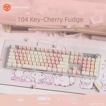 Autumn Dog Repair 108 Mechanical Keyboard Cute Key Cap 87 Customized Pbt68 Single Key Cap Engraved Cherry Fudge-[single key cap-no keyboard]]