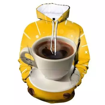 Autumn Fashion Coffee Cup 3D Print Hoodies Men Women Casual Harajuku Long Sleeve Oversized Hoodie Pullovers Tracksuit Clothing M