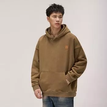 Осенний тяжелый свитер с капюшоном, мужской свободный топ с длинными рукавами, американское ретро-стир-фрай, повседневное пальто, тренд S