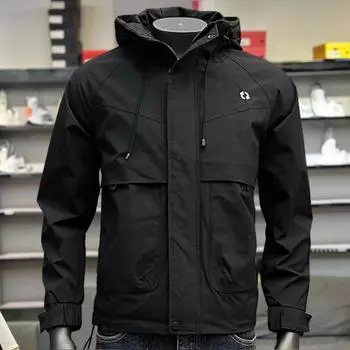 Осенняя куртка с капюшоном, мужская, новая, облегающая, молодежная, трехслойная, повседневная, красивая, верхняя одежда для активного отдыха M
