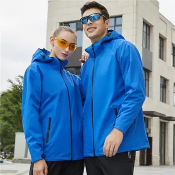 Autumn Integrated Cold Proof Men s and Women s Fleece Jackets, Work Clothes, Takeout, Errand and Chauffeur Work Clothes, Factory Coats, Outerwear M королевский синий