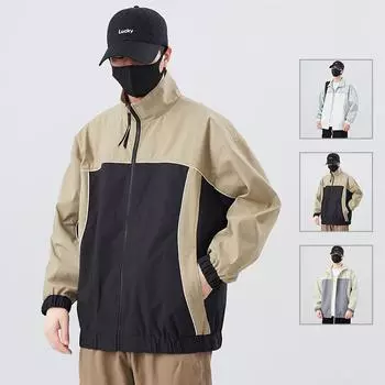 Осенняя куртка мужская с воротником-стойкой, цветное пальто, модная универсальная мужская куртка, пальто для мужчин M