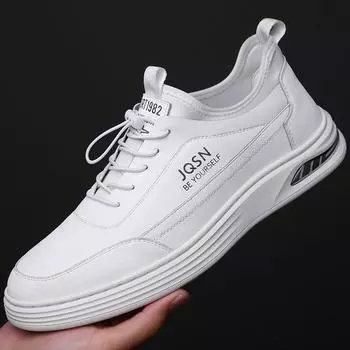 Autumn leather shoes online men s shoes platform men s business casual white shoes British Baita one-pedal Doudou shoes 38 белый