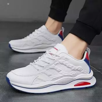 Autumn leather sneakers men s 2024 new men s shoes trend student casual Forrest Gump dad shoes men s height increase 39