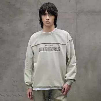 Осенний свитер с длинными рукавами и круглым вырезом, мужской свободный, большого размера, базовая рубашка с буквенным принтом, повседневный топ, модный бренд M
