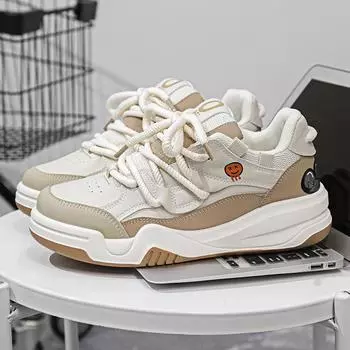 Autumn Men Casual Shoes Fashion Solid Colour Chunky Anti Skid Sports Sneakers Thick Sole Comfortable Breathable Mesh Footwear 44 39