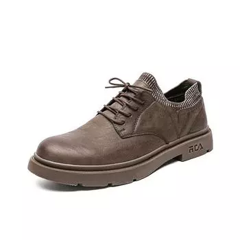 Autumn Men s black Oxford Ankle boots High quality Handmade leather shoe outdoor casual shoes Thick Bottom Walking Mens Sneaker 38 чёрный