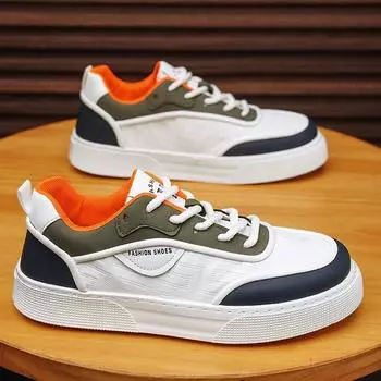 Autumn men s shoes 2024 new little white shoes trendy low-top board shoes trendy men breathable and comfortable sports shoes fashionable Hong Kong sty 39
