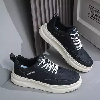 Autumn men s shoes 2024 new little white shoes trendy low-top board shoes trendy men breathable and comfortable sports shoes fashionable Hong Kong sty 39