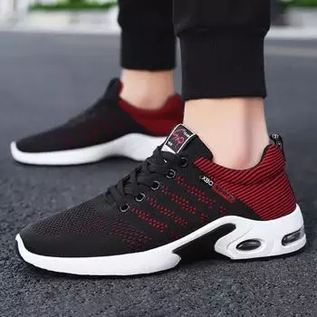 Осенняя мужская обувь Дышащие кроссовки на шнуровке с воздушной подушкой Легкая повседневная спортивная обувь 39