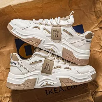 Autumn Men S Shoes Breathable Little White Shoes Men S Trend Platform Sports Shoes Casual Board Shoes Dad Trendy Shoes 39