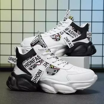 Autumn men s shoes new breathable high-top shoes men s trend versatile inner heightening sports shoes casual dad trendy shoes 39