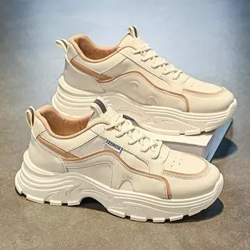 Autumn men s shoes new breathable little white shoes men s trend versatile platform sports shoes casual running dad trendy shoes 39