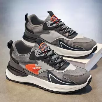 Autumn men s shoes new breathable mesh sneakers men s Korean version trendy versatile platform casual running dad shoes 39