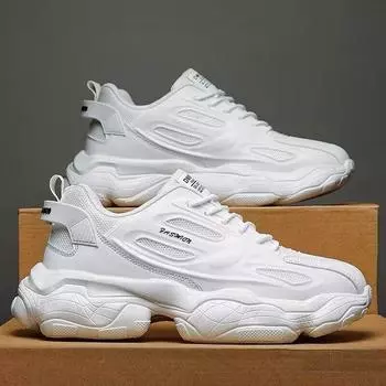 Autumn men s shoes new breathable mesh shoes men s trend versatile height increase sports and leisure shoes running dad trendy shoes 39